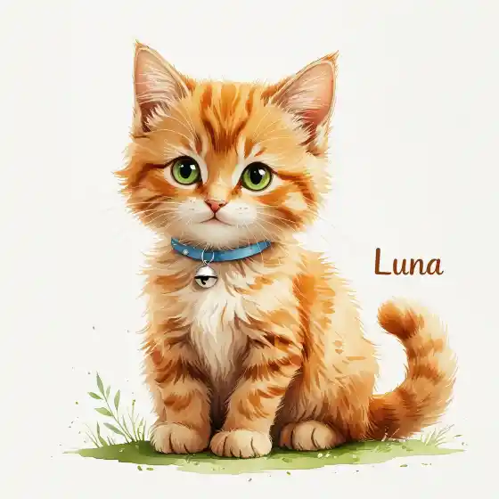 قطة لونا في وضعية الجلوس - تم إنشاؤها بـ Leonardo.Ai